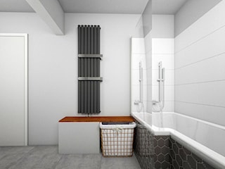 Łazienka w stylu klasycznym, z ciepłym akcentem drewna merbau