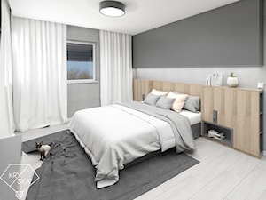 Średnia szara sypialnia, styl minimalistyczny - zdjęcie od PRACOWNIA PROJEKTOWA KRYSKA Ewa Łuźniak