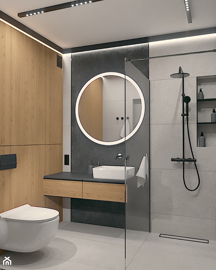 Nowoczesna łazienka w minimalistycznej odsłonie - zdjęcie od CUBICconcept - Homebook