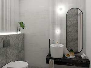 Toaleta dla gości z czarnymi akcentami - zdjęcie od CUBICconcept