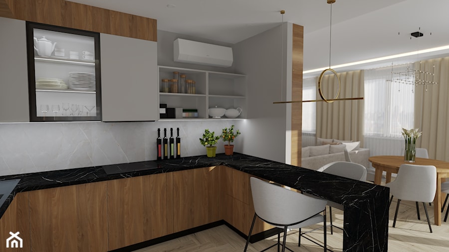 Nowoczesne mieszkanie – wersja jasna - Kuchnia, styl nowoczesny - zdjęcie od PHU Krzemiński