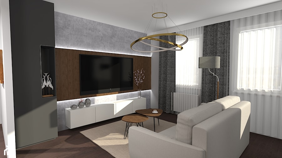 Nowoczesne mieszkanie – wersja ciemna - Salon, styl nowoczesny - zdjęcie od PHU Krzemiński