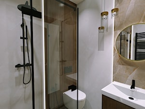 Elegancka łazienka w ciemnym drewnie - Łazienka, styl nowoczesny - zdjęcie od PHU Krzemiński