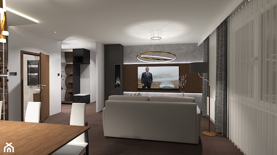 Nowoczesne mieszkanie – wersja ciemna - Salon, styl nowoczesny - zdjęcie od PHU Krzemiński