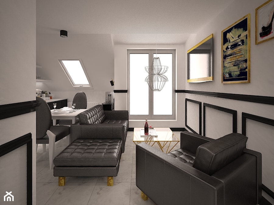 Mieszkanie_9 - Salon, styl glamour - zdjęcie od ana frasik