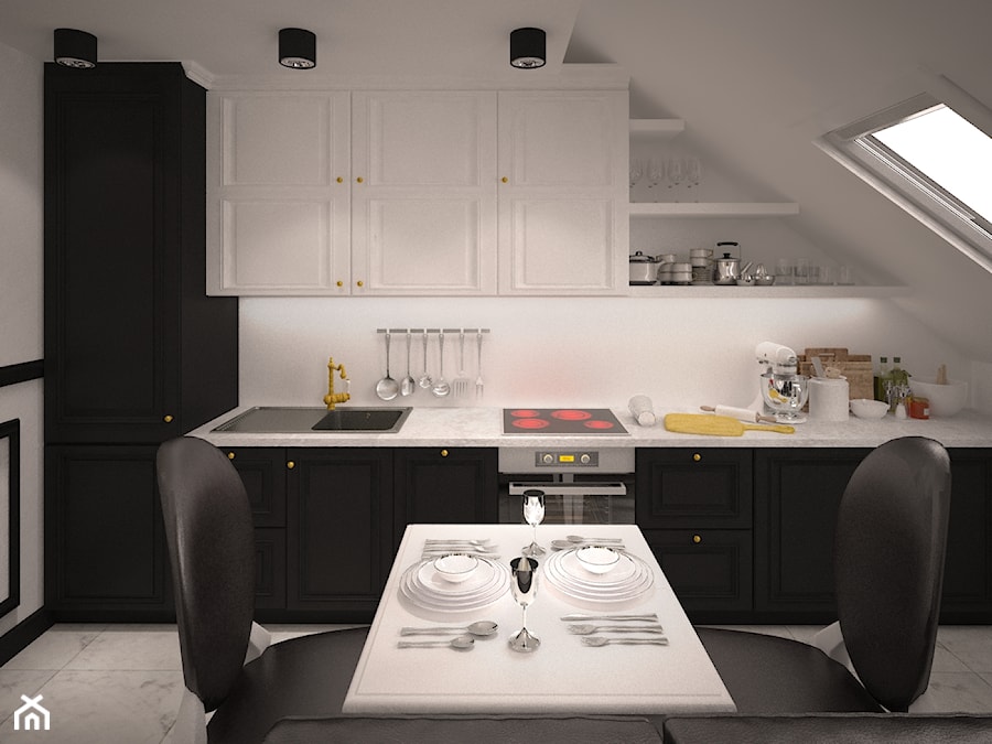 Mieszkanie_9 - Kuchnia, styl glamour - zdjęcie od ana frasik