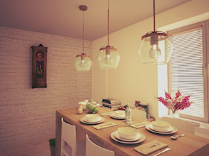 Kuchnia - Średnia beżowa biała jadalnia w kuchni, styl nowoczesny - zdjęcie od ana frasik