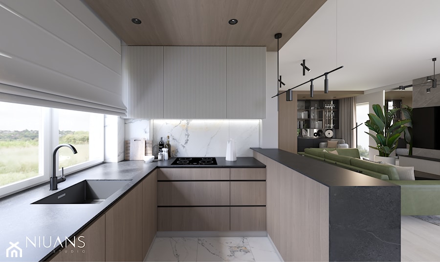 Ryflowane fronty w kuchni - zdjęcie od Projekty Wnętrz | NIUANS STUDIO