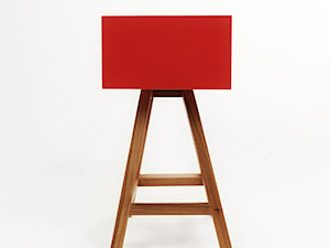 Stolik AA kawowy, Nogi bejcowane,kolor czerwony - Acoco - zdjęcie od Acoco Design