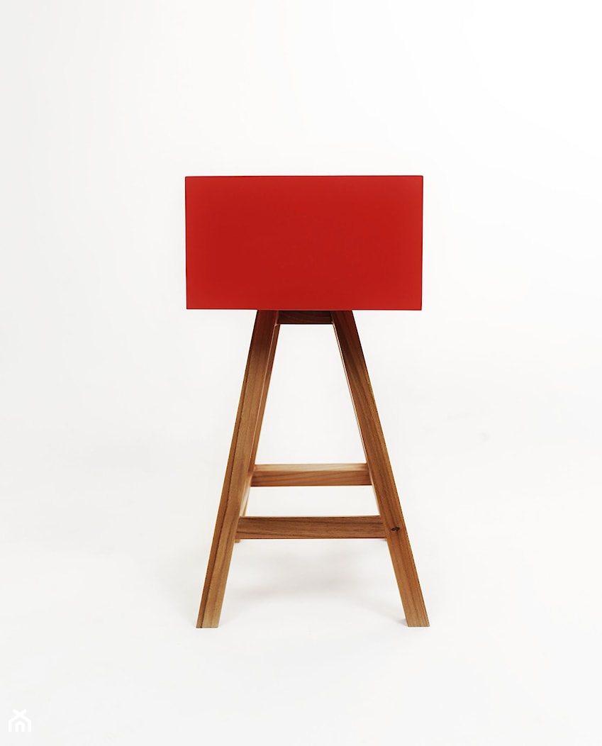 Stolik AA kawowy, Nogi bejcowane,kolor czerwony - Acoco - zdjęcie od Acoco Design - Homebook
