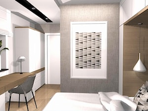 DOM ZABRZEG - Duża biała szara z biurkiem sypialnia, styl nowoczesny - zdjęcie od EJOT DESIGN Edyta Jonkisz