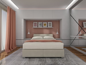 Modern bedroom with large windows - zdjęcie od Julia Zielińska