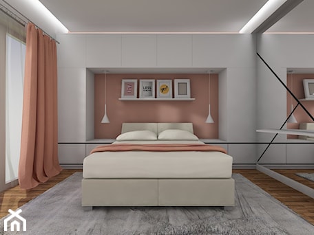 Aranżacje wnętrz - Sypialnia: Modern bedroom with large windows - Julia Zielińska. Przeglądaj, dodawaj i zapisuj najlepsze zdjęcia, pomysły i inspiracje designerskie. W bazie mamy już prawie milion fotografii!