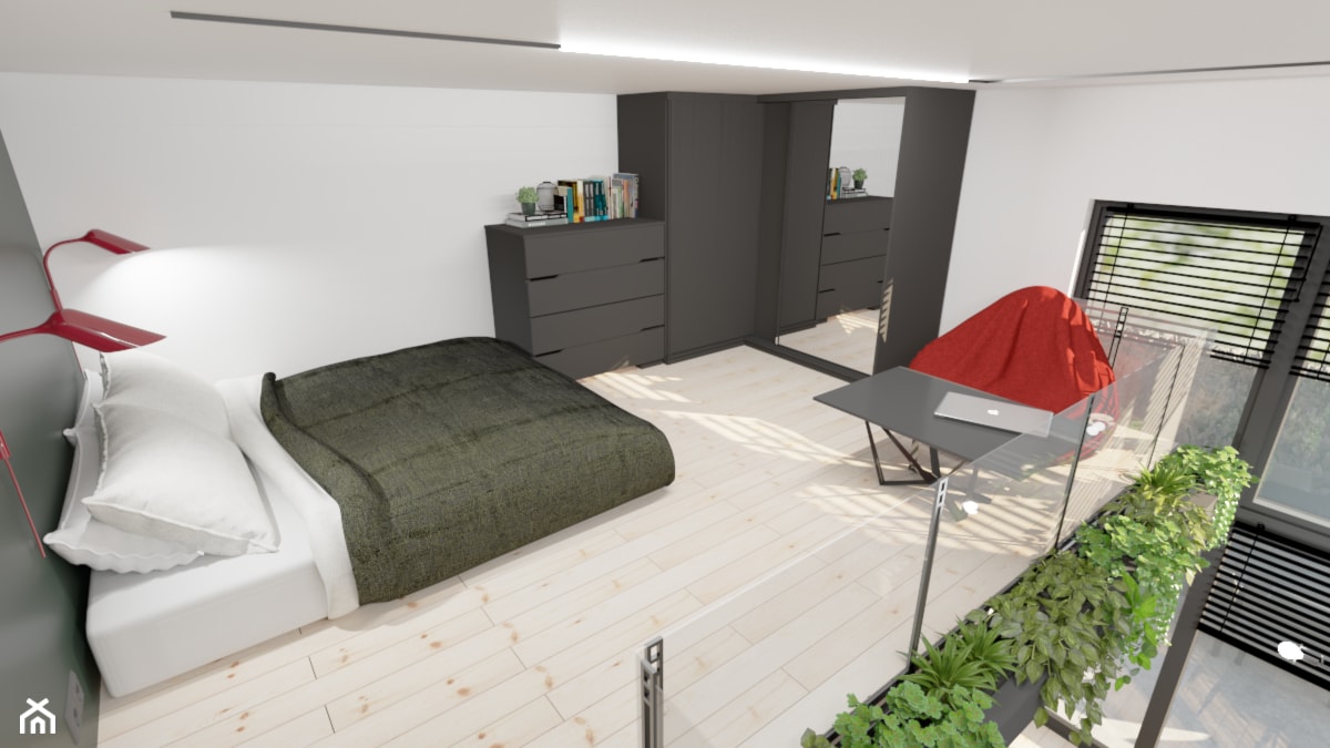 Kawalerka 32 m2 z antresolą - Sypialnia - zdjęcie od Kliminowska Design - Homebook