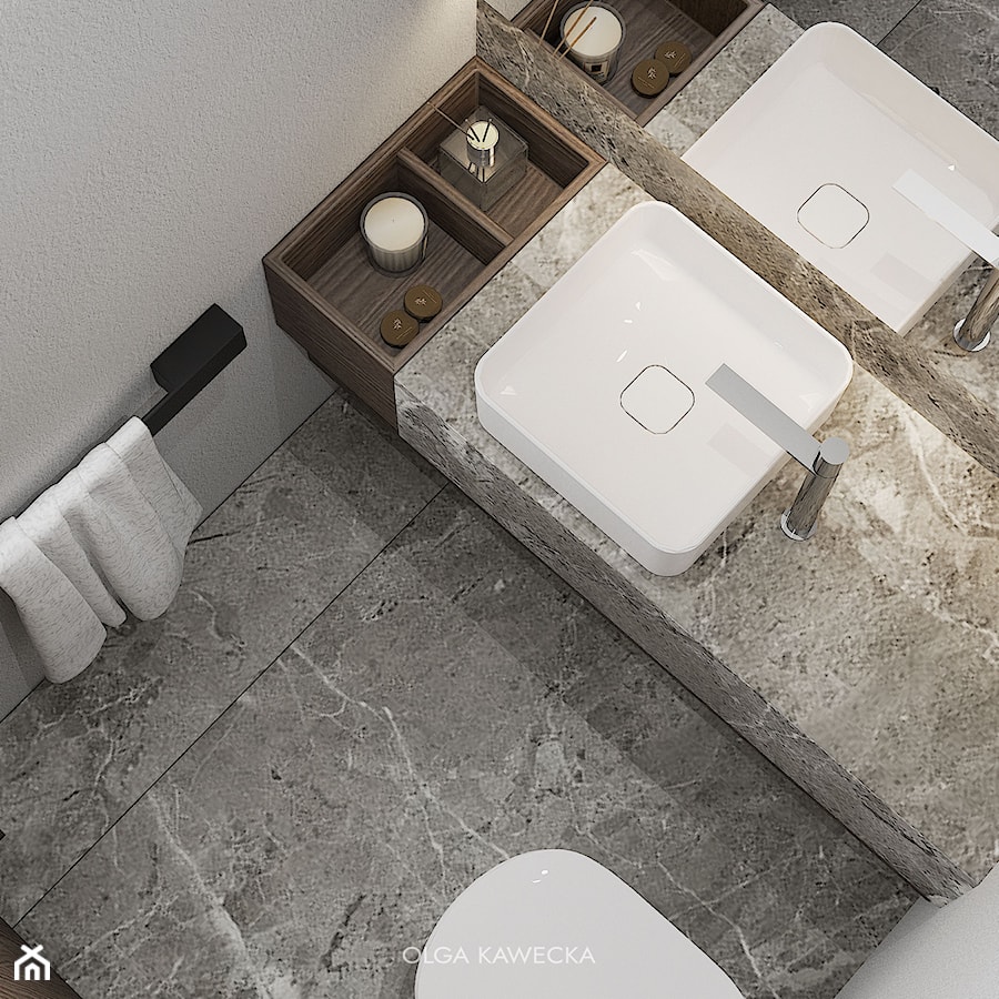 Łazienka, styl minimalistyczny - zdjęcie od OLGA KAWECKA Pracownia projektowa