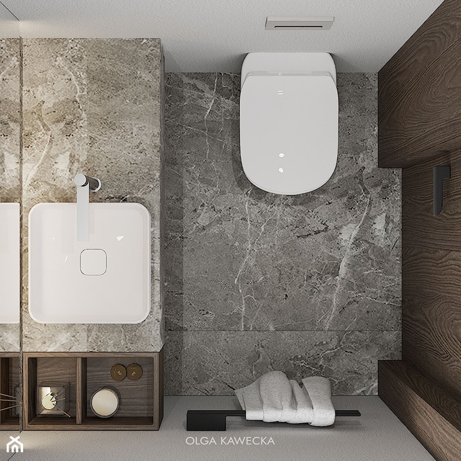 Łazienka, styl minimalistyczny - zdjęcie od OLGA KAWECKA Pracownia projektowa