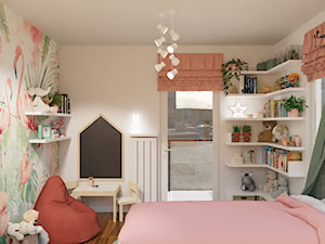 Pokój pięcioletniej dziewczynki w kolorach szałwii i koralowego różu - zdjęcie od Studio Spokoje - wnętrza dla dzieci