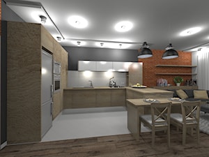 Metamorfoza salonu i kuchni w starej kamienicy - Salon, styl industrialny - zdjęcie od NOVARCHI DESIGN