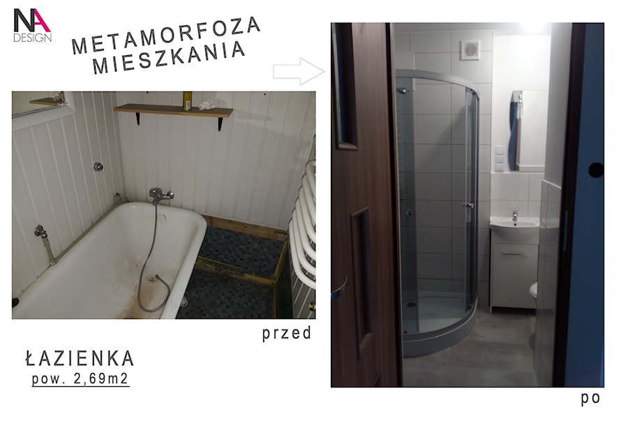 Metamorfoza mieszkania na wynajem - Łazienka, styl minimalistyczny - zdjęcie od NOVARCHI DESIGN