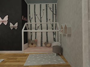 SŁODKI POKÓJ DZIEWCZYNKI - Średni biały czarny szary pokój dziecka dla dziecka dla dziewczynki, styl nowoczesny - zdjęcie od NOVARCHI DESIGN