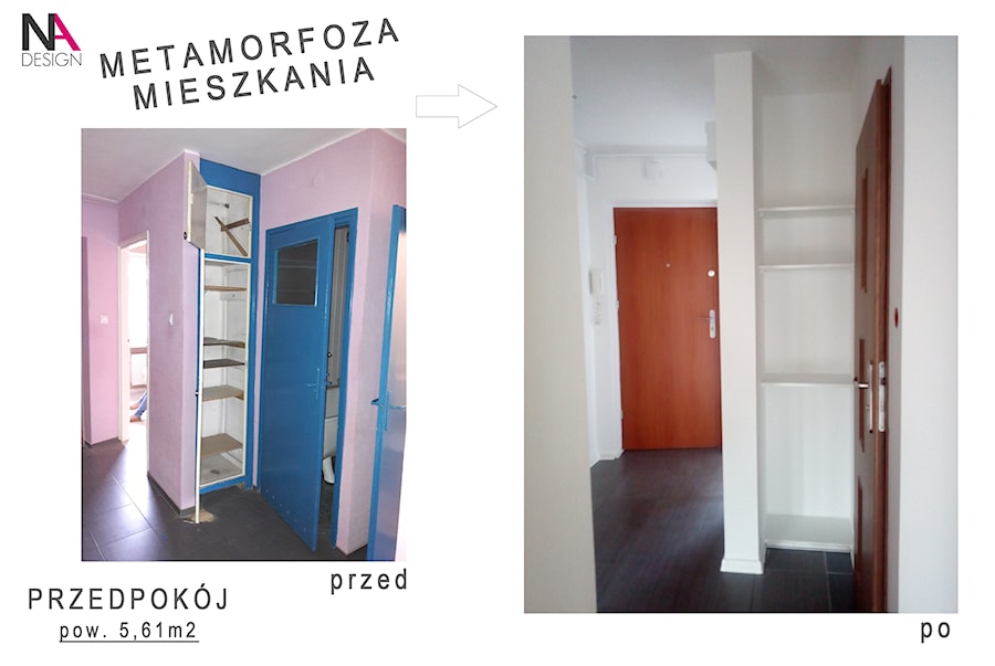 Metamorfoza mieszkania na wynajem - Hol / przedpokój, styl minimalistyczny - zdjęcie od NOVARCHI DESIGN