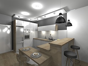 Salon z kuchnią i częścią jadalnianą - zdjęcie od NOVARCHI DESIGN