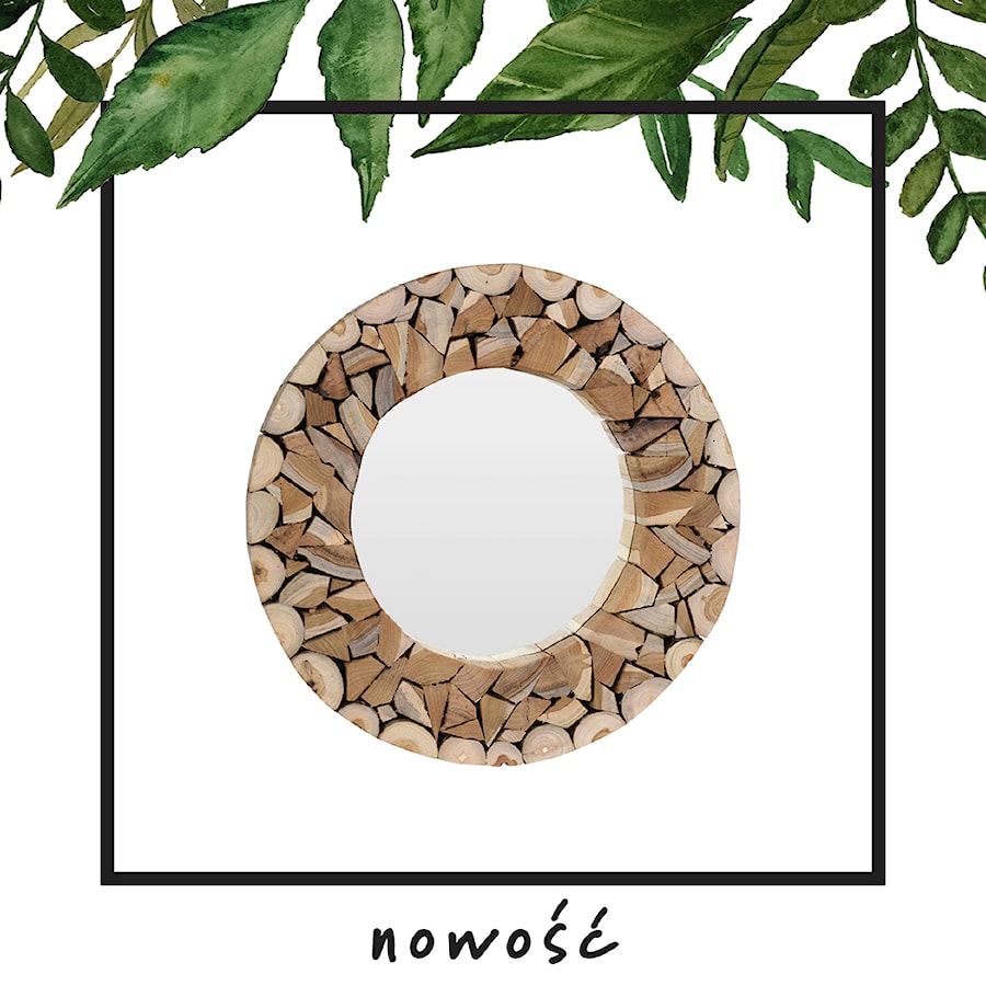 Lustro 50cm Intesi Wood Mosaic MALAWI FOREST INTESI - zdjęcie od mantecodesign.pl