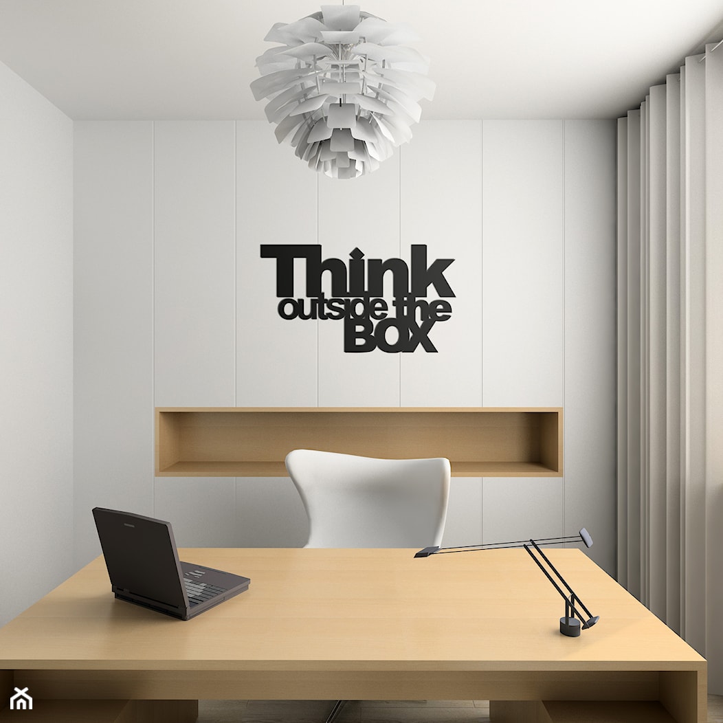 DekoSign NAPIS NA ŚCIANĘ THINK OUTSIDE THE BOX czarny - zdjęcie od mantecodesign.pl - Homebook