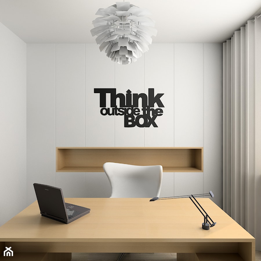 DekoSign NAPIS NA ŚCIANĘ THINK OUTSIDE THE BOX czarny - zdjęcie od mantecodesign.pl