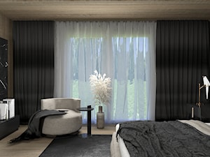 Ciemna Sypialnia z elementami drewna - zdjęcie od "Me" Wnętrza