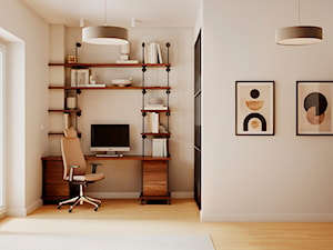 Projekt domu z wysoką strefą dzienną w Wesołej - Biuro, styl minimalistyczny - zdjęcie od Studio Linea
