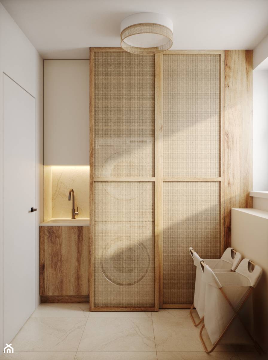 Projekt wnętrz segmentu w Falenicy - Garderoba, styl minimalistyczny - zdjęcie od Studio Linea