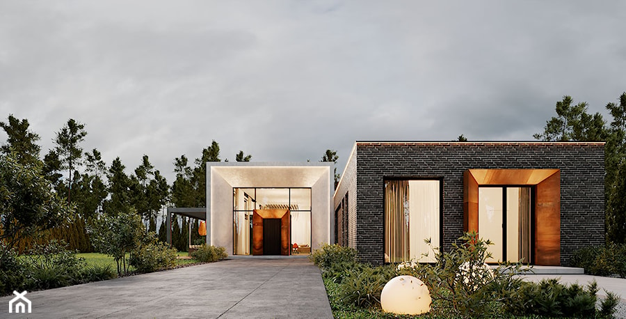 Projekt domu z wysoką strefą dzienną w Wesołej - Domy, styl minimalistyczny - zdjęcie od Studio Linea