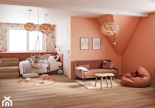 Projekt domu z wysoką strefą dzienną w Wesołej - Pokój dziecka, styl minimalistyczny - zdjęcie od Studio Linea