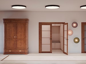 Projekt domu z wysoką strefą dzienną w Wesołej - Hol / przedpokój, styl minimalistyczny - zdjęcie od Studio Linea