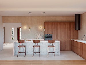 Projekt domu z wysoką strefą dzienną w Wesołej - Kuchnia, styl minimalistyczny - zdjęcie od Studio Linea