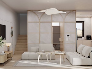 Projekt wnętrz segmentu w Falenicy - Salon, styl minimalistyczny - zdjęcie od Studio Linea