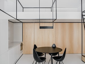 Apartament w Krakowie - Mała biała jadalnia w kuchni, styl minimalistyczny - zdjęcie od MUS ARCHITECTS