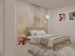 Delikatna sypialnia z tapetą - zdjęcie od KORU