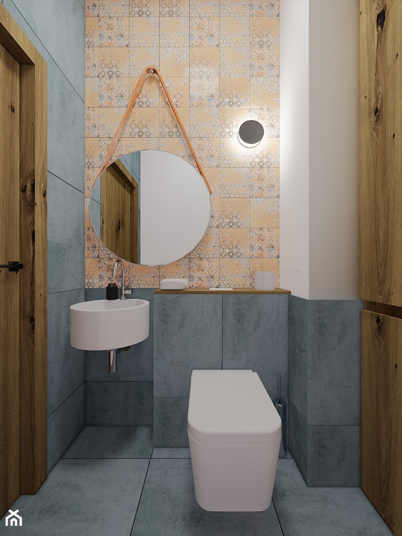 Mała łazienka z pralnią - zdjęcie od KORU - Homebook