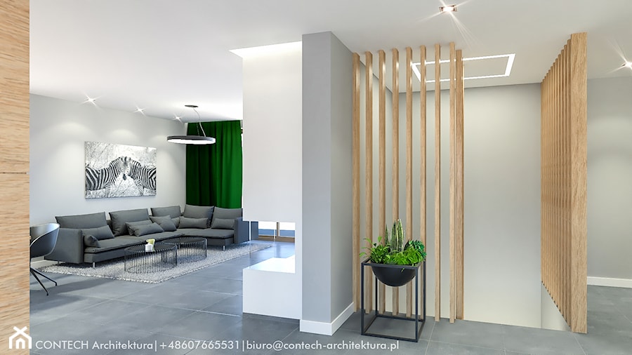 Projekt wnętrz domu pod Poznaniem - Hol / przedpokój, styl nowoczesny - zdjęcie od CONTECH Architektura