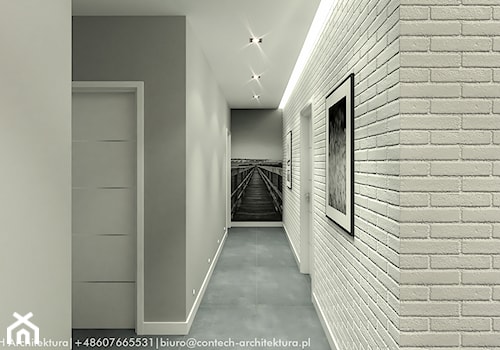 Biała cegła w korytarzu - zdjęcie od CONTECH Architektura