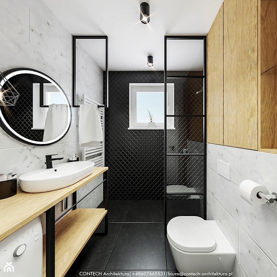 Industrialnia łazienka - zdjęcie od CONTECH Architektura