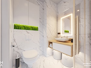 Łazienka w marmurze z mchem - zdjęcie od CONTECH Architektura