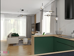 Kuchnia z salonem - Kuchnia, styl nowoczesny - zdjęcie od Studio Metr Na 2 - Projektowanie Wnętrz i Mebli