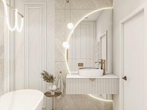 Elegancka łazienka w jasnych kolorach - zdjęcie od Doma Projektowanie Wnętrz