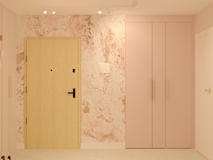 Przedpokój z różową szafą. - zdjęcie od Kolorowy projekt Katarzyny - projektowanie wnętrz