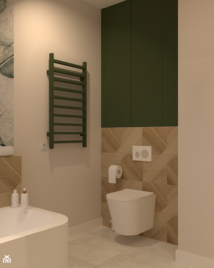 Zielona łazienka - zdjęcie od Kolorowy projekt Katarzyny - projektowanie wnętrz