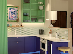 Zielono niebieska kuchnia - zdjęcie od Kolorowy projekt Katarzyny - projektowanie wnętrz