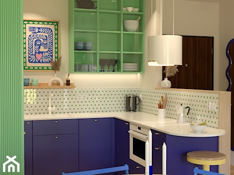 Aranżacje wnętrz - Kuchnia: Zielono niebieska kuchnia - Kolorowy projekt Katarzyny - projektowanie wnętrz . Przeglądaj, dodawaj i zapisuj najlepsze zdjęcia, pomysły i inspiracje designerskie. W bazie mamy już prawie milion fotografii!